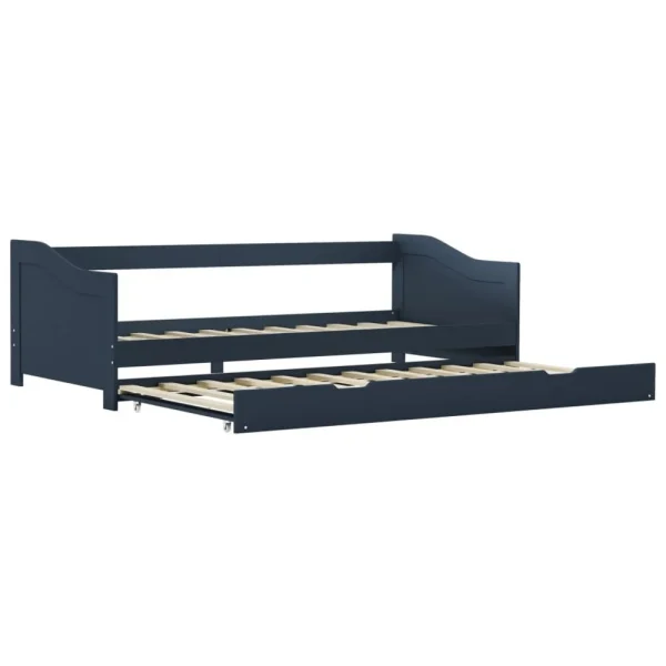 nouveau produit VidaXL Cadre De Lit Extensible Gris Bois De Pin 90×200 Cm 3
