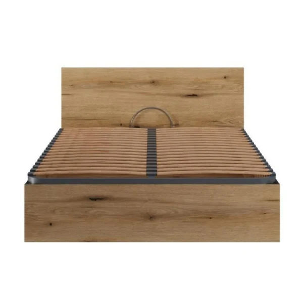 CSTORE Lit Coffre 140×190 En Bois + Tete De Lit – Chene Rustique – Sommier A … acheter en ligne 3