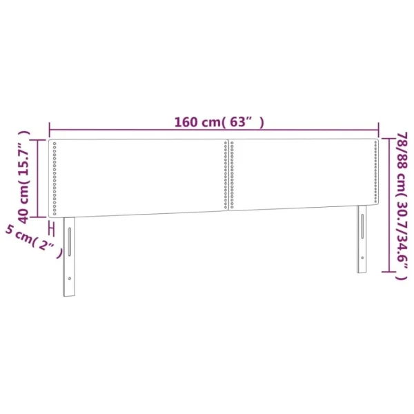 Boutique VidaXL Tête De Lit à LED Crème 160x5x78/88 Cm Tissu 6