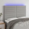 VidaXL Tête De Lit à LED Gris Clair 144x5x118/128 Cm Tissu Meilleur Prix Garanti 17
