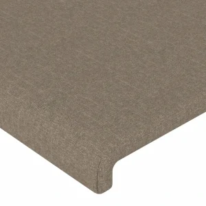 ﻿soldes VidaXL Tête De Lit à LED Taupe 93x16x118/128 Cm Tissu 13