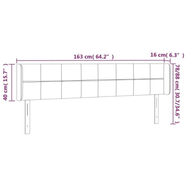 vente en ligne pas cher VidaXL Tête De Lit à LED Vert 163x16x78/88 Cm Tissu 6