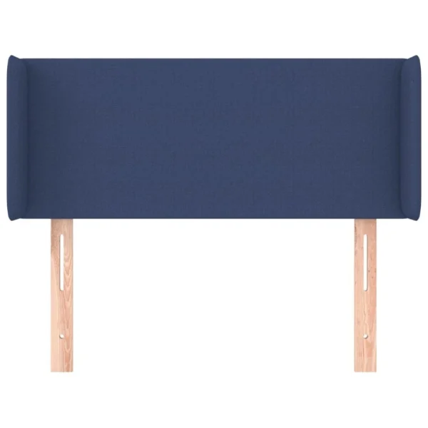 soldes VidaXL Tête De Lit Avec Oreilles Bleu 93x16x78/88 Cm Tissu 4
