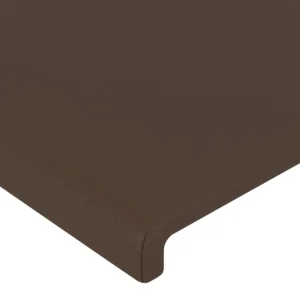 magasin en ligne france VidaXL Tête De Lit Avec Oreilles Marron 93x16x118/128 Cm Similicuir 15