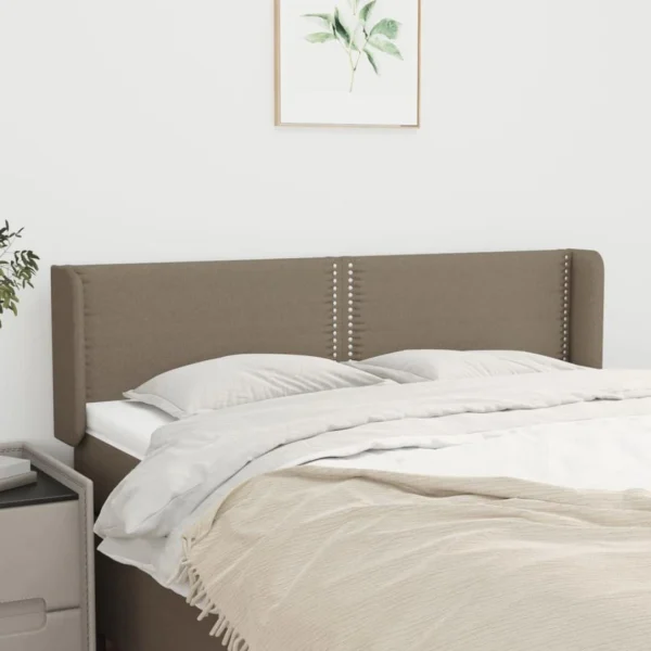 VidaXL Tête De Lit Avec Oreilles Taupe 147x16x78/88 Cm Tissu Officielle 1