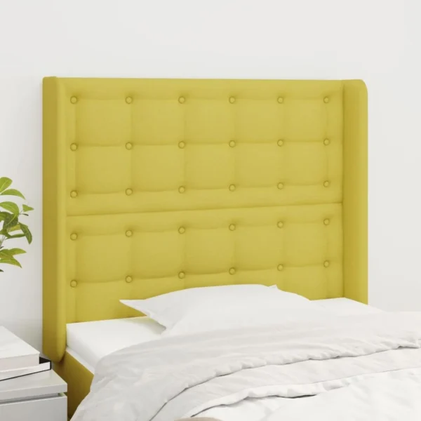 VidaXL Tête De Lit Avec Oreilles Vert 103x16x118/128 Cm Tissu remise en ligne 1