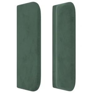 VidaXL Tête De Lit Avec Oreilles Vert Foncé 103x16x78/88 Cm Velours Officielle 13