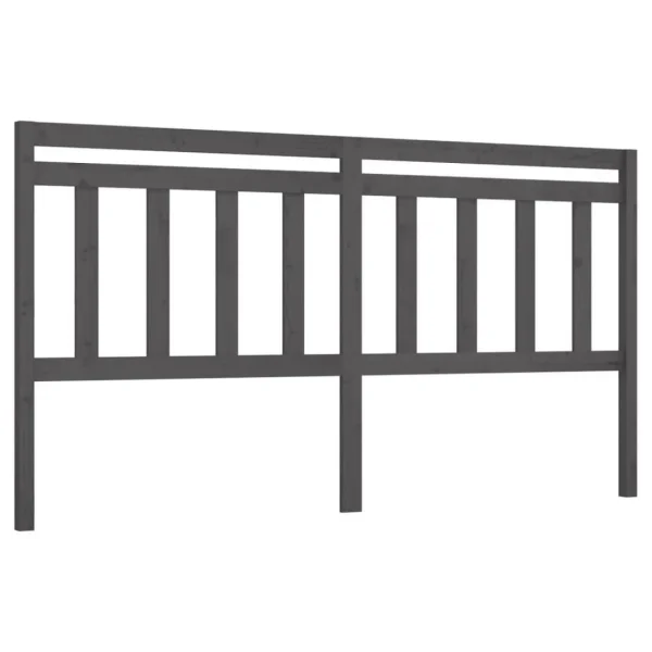 beauté VidaXL Tête De Lit Gris 186x4x100 Cm Bois Massif De Pin 3