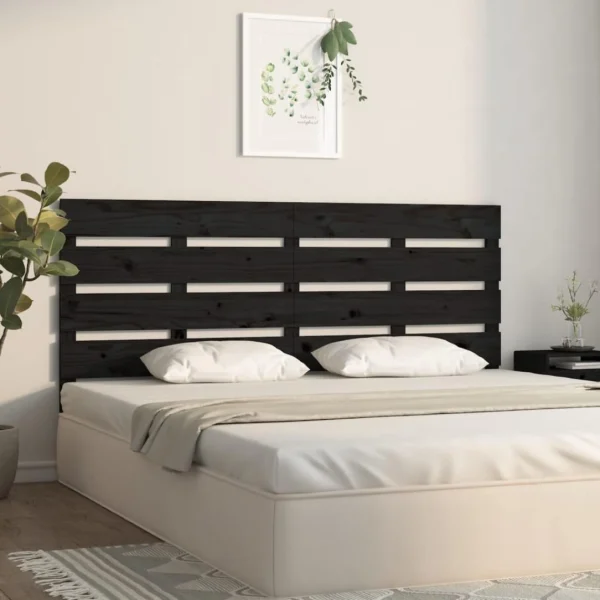 REMISE VidaXL Tête De Lit Noir 120x3x80 Cm Bois Massif De Pin 5